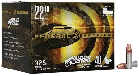 FEDERAL 22LR 40GR HAMMERDOWN COPPER PLATED LEAD HP 325 COUNT 325 RD/BX 10 BX/CS