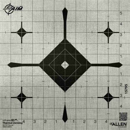 Allen EZ Aim Thermal ID Grid Bullseye Paper Target 12" x 12" - Gray