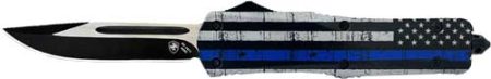 TEMPLAR KNIFE LARGE OTF BACK - THE BLUE 3.5" BLK DROP POINT