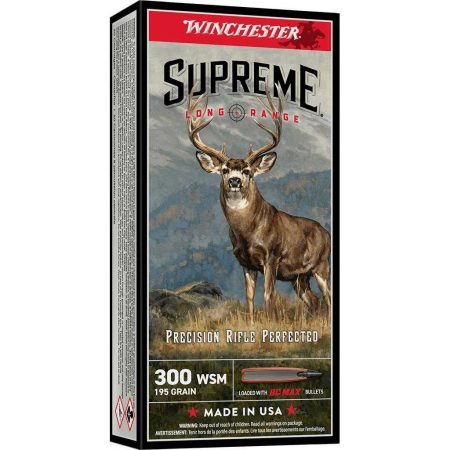 Winchester Supreme Long Range Rifle Ammunition .300 WSM 195gr PT 2900 fps 20/ct